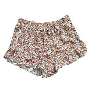 Wild Fable Ditsy Print Floral Ruffle Pull On Shorts-Orange/Yellow-Size L-GUC